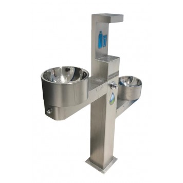 FONTECO DF11-3LBFBR Питьевой фонтан с ботлфиллером и 2 чашами-1